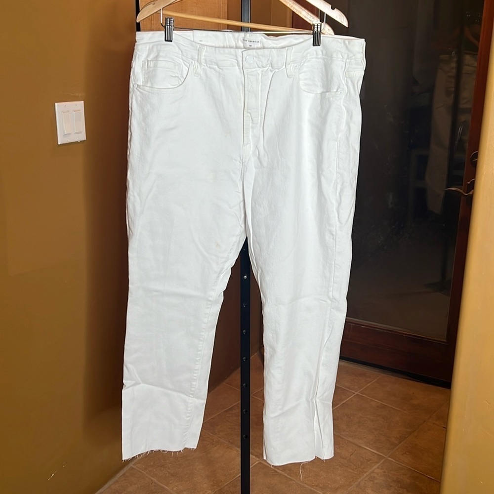 NWT Good American Good Legs Straight White Raw Hem Jeans High Rise Size 22 Plus - Picture 2 of 12